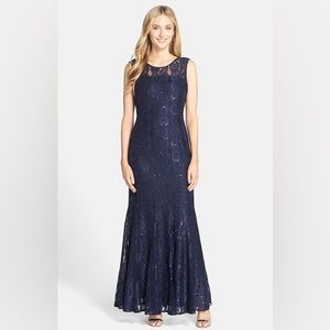 Sequin Lace Trumpet Gown with Jacket